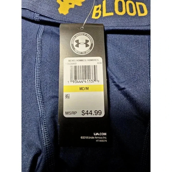 Under Armour Project Rock Heat Gear Compression Shorts Navy Size Medium - New - Picture 10 of 10